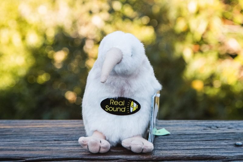 Manukura the white kiwi soft toy Pūkaha Wildlife Centre